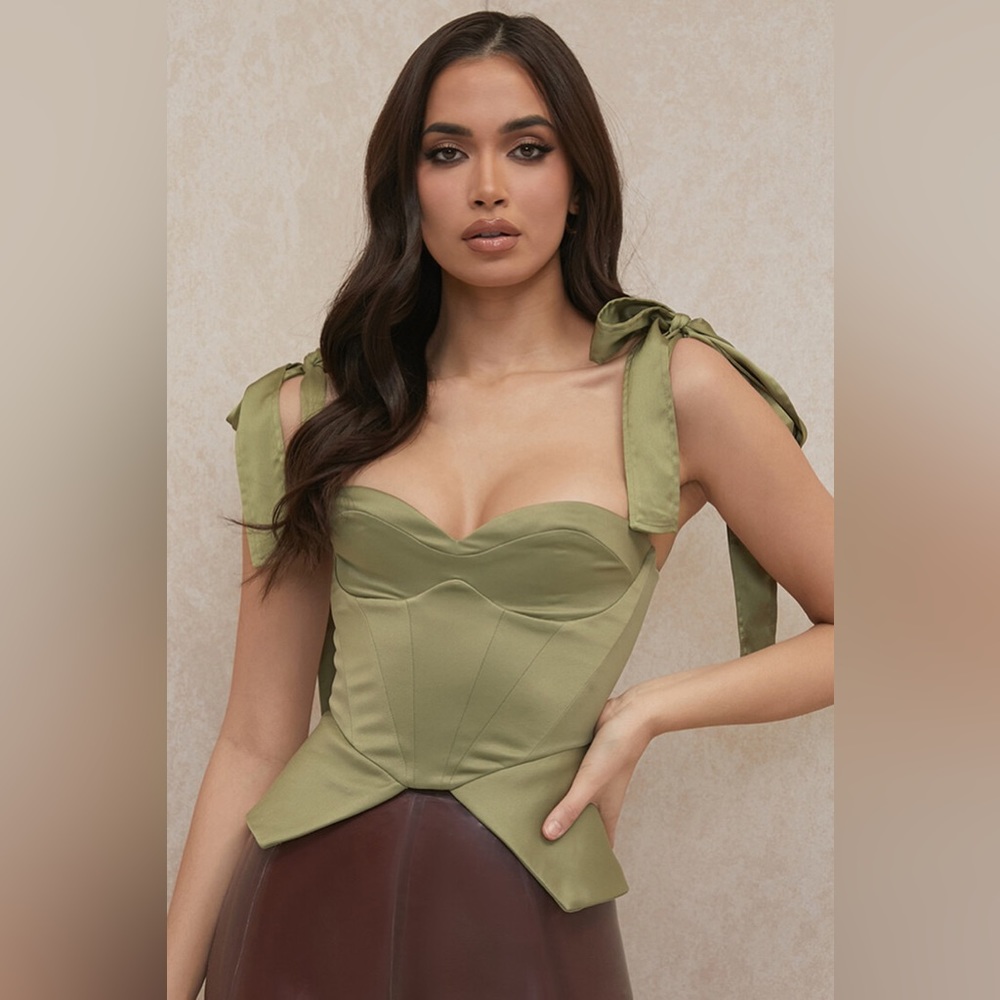 NWT House of CB Mya Green Corset - Size Small